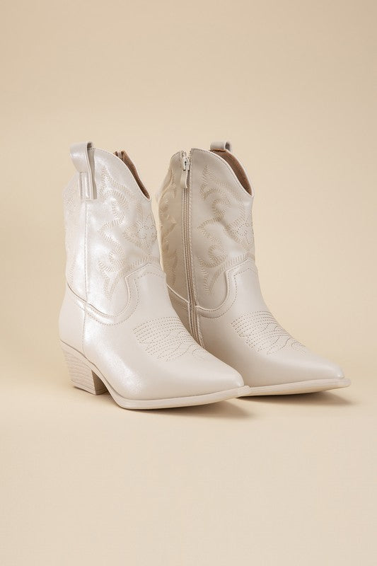 Metallic Cowboy Booties