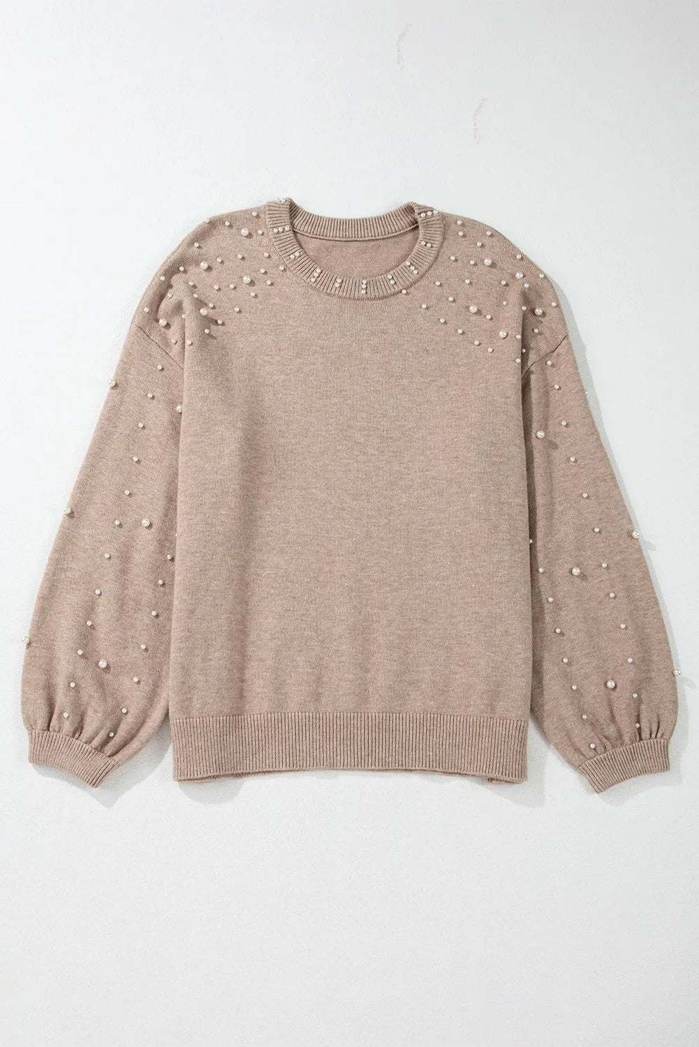 Women's Sweater With Pearl Detailed Sleeve