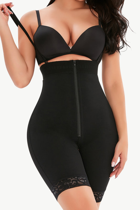 Full Size Lace Zip-Up Body Shaper