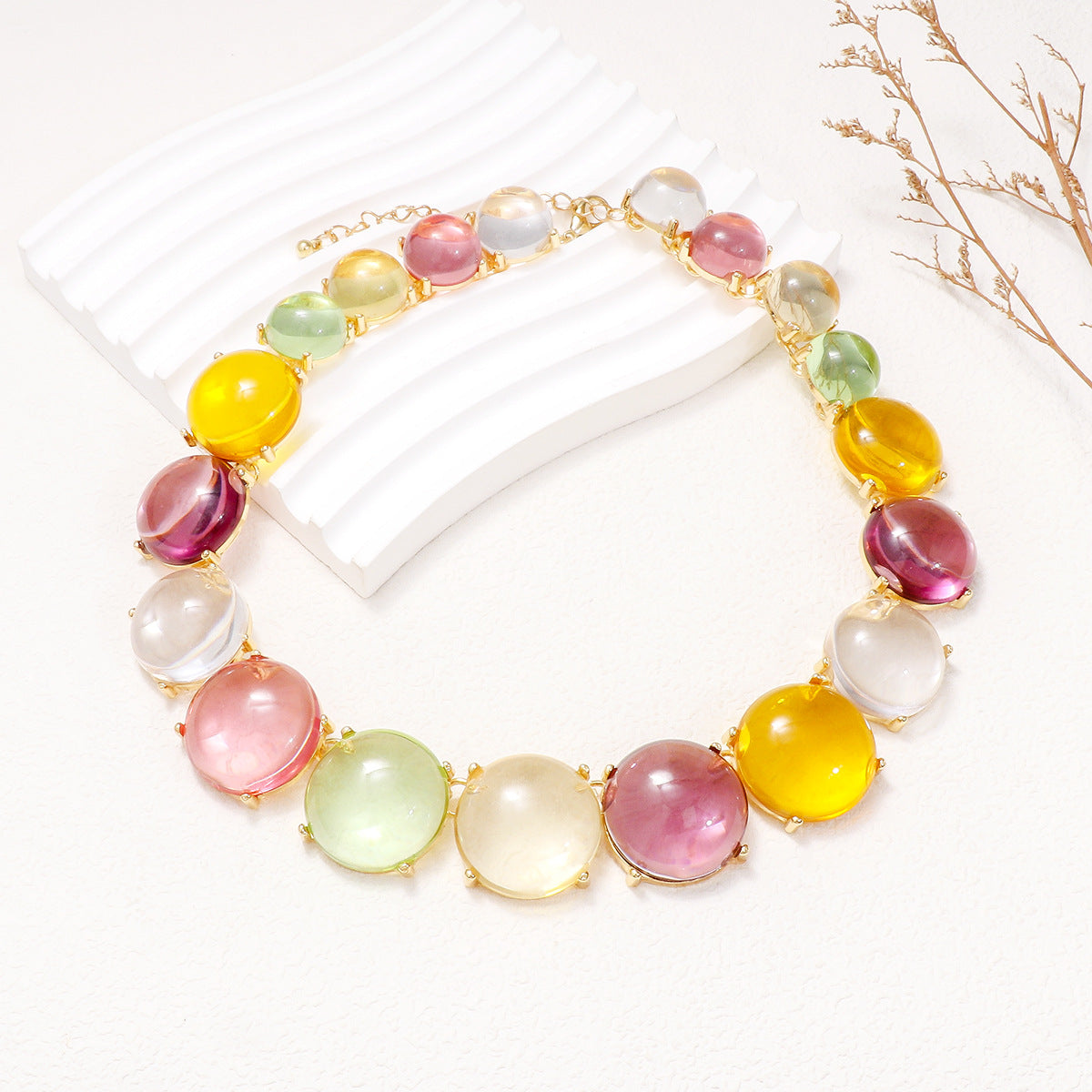 Multicolor & Rhinestone Necklace